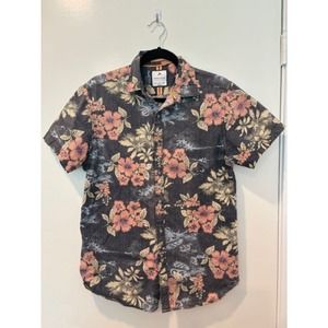 Denim & Flower Shirt Mens Large Ricky Singh Hawaiian Floral Button